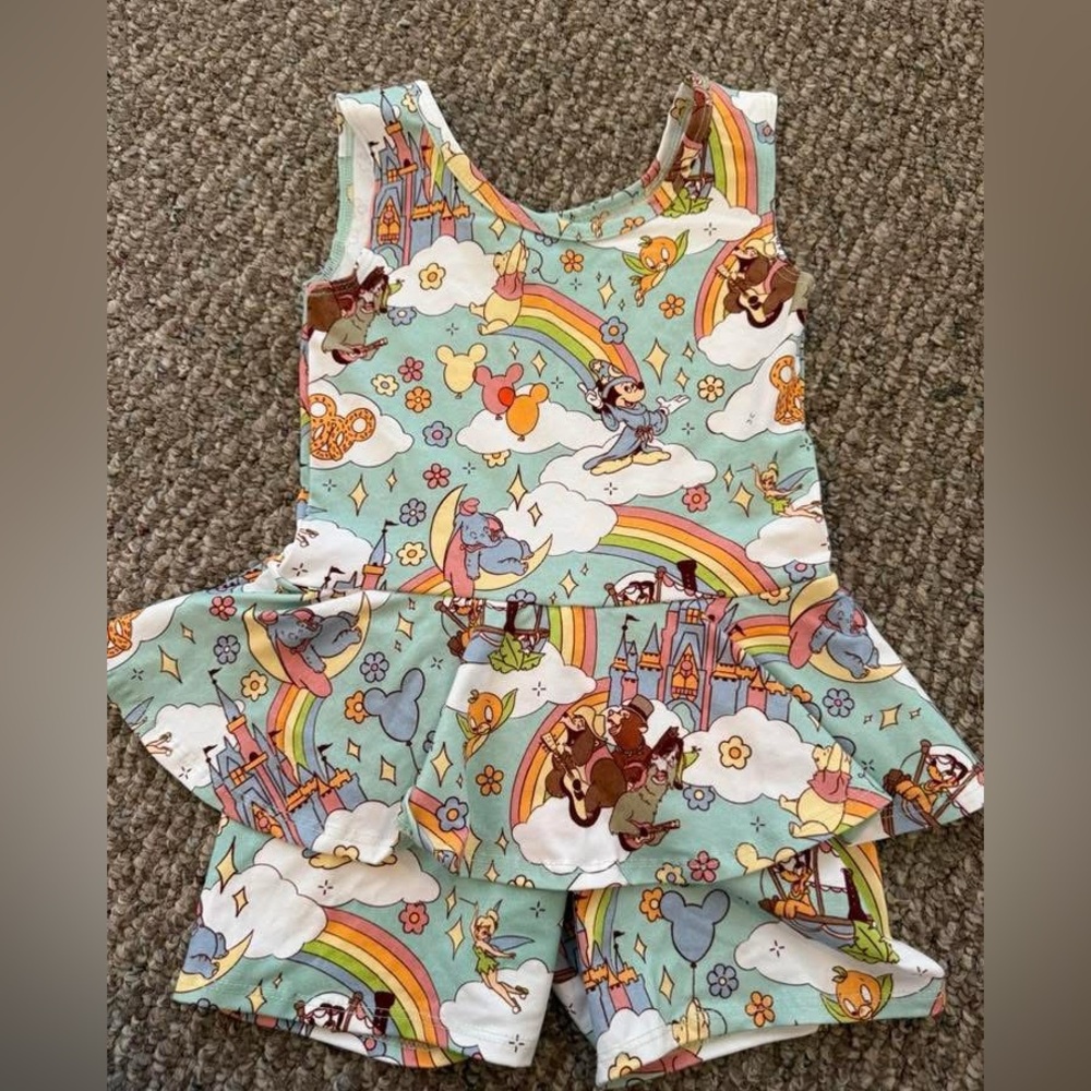 Wild Rich Kids Colorful Cartoon Print Kids' Outfit
